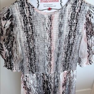 Ted Baker Black and Pink Midi Dress